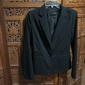 Banana Republic Padded Shoulder Single Breasted Flared Blazer